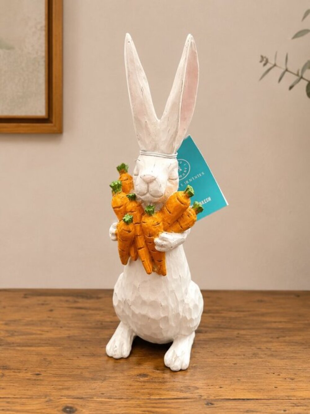 Martha Stewart Easter Bunny Holding Carrots Rustic Spring Decor NWT